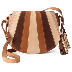 T-Shirt & Jeans Patchwork Saddle Crossbody Bag