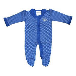 Baby Two Feet Ahead Kentucky Wildcats Pin Dot Footed Bodysuit