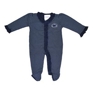 Baby Two Feet Ahead Penn State Nittany Lions Pin Dot Footed Bodysuit