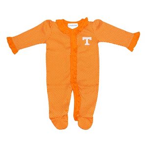 Baby Two Feet Ahead Tennessee Volunteers Pin Dot Footed Bodysuit