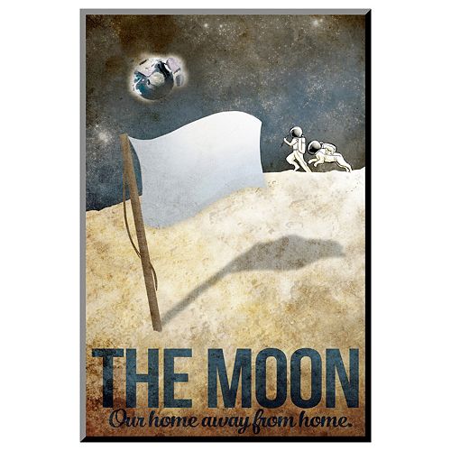Art.com “The Moon” Retro Space Travel Wall Art