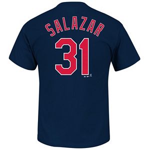 Men's Majestic Cleveland Indians Danny Salazar Player Name and Number Tee