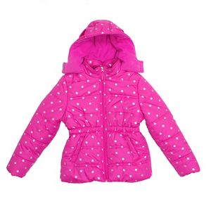 Baby Girl Pink Platinum Star Heavyweight Hooded Puffer Jacket