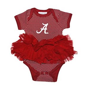 Baby Two Feet Ahead Alabama Crimson Tide Pin Dot Tutu Bodysuit