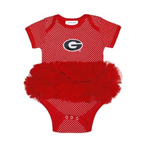 Baby Two Feet Ahead Georgia Bulldogs Pin Dot Tutu Bodysuit