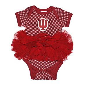 Baby Two Feet Ahead Indiana Hoosiers Pin Dot Tutu Bodysuit