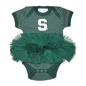 Baby Two Feet Ahead Michigan State Spartans Pin Dot Tutu Bodysuit
