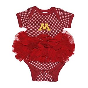 Baby Two Feet Ahead Minnesota Golden Gophers Pin Dot Tutu Bodysuit