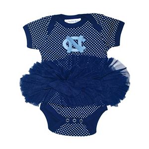Baby Two Feet Ahead North Carolina Tar Heels Pin Dot Tutu Bodysuit