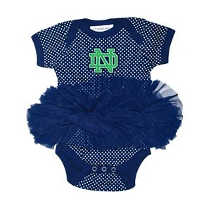 Baby Two Feet Ahead Notre Dame Fighting Irish Pin Dot Tutu Bodysuit