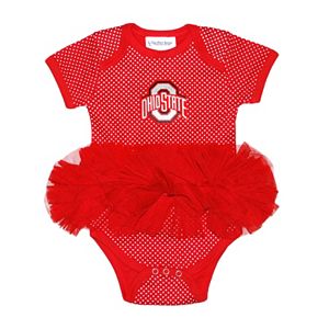 Baby Two Feet Ahead Ohio State Buckeyes Pin Dot Tutu Bodysuit