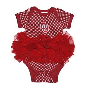 Baby Two Feet Ahead Oklahoma Sooners Pin Dot Tutu Bodysuit
