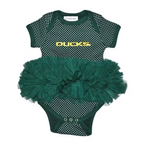 Baby Two Feet Ahead Oregon Ducks Pin Dot Tutu Bodysuit