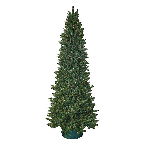 General Foam Plastics 9-ft. Multicolor Pre-Lit Slender Spruce Artificial Christmas Tree