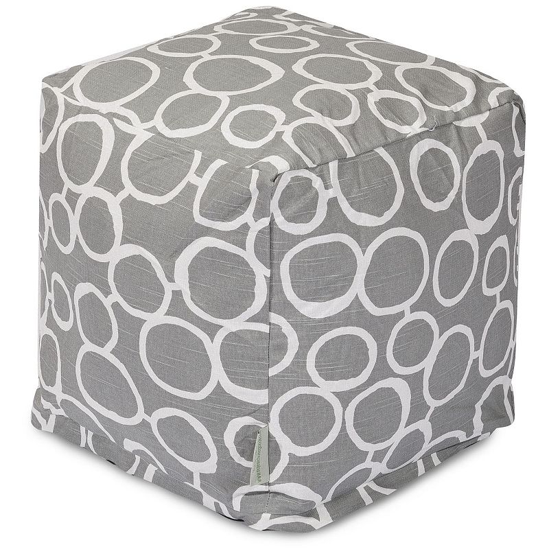 Majestic Home Goods Fusion Cube Pouf Ottoman, Grey, 17X17
