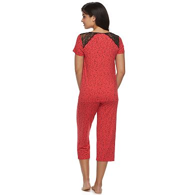 Women's Apt. 9® Pajamas: Spring Sweethearts Sleep Top & Capris Pajama Set