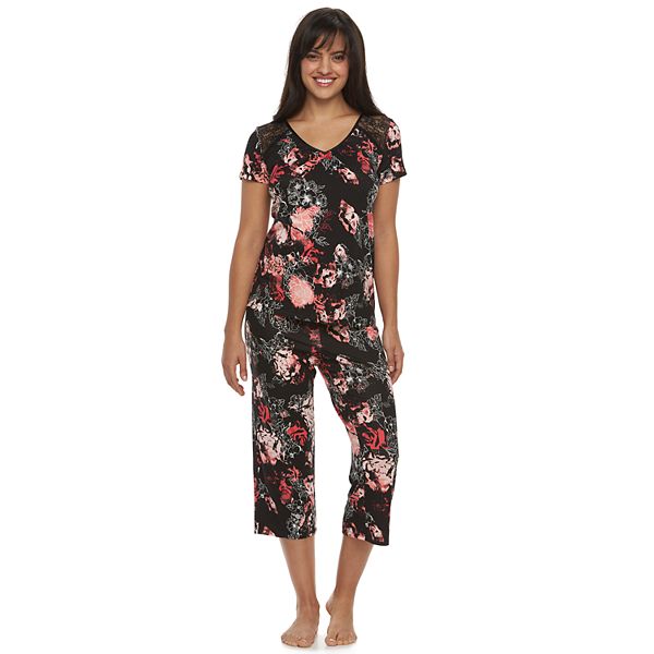 Women's Apt. 9® Pajamas: Spring Sweethearts Sleep Top & Capris Pajama Set