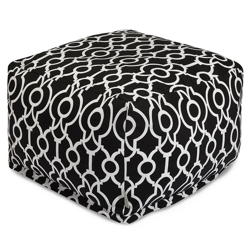 Majestic Home Goods Athens Indoor / Outdoor Pouf Ottoman, Black