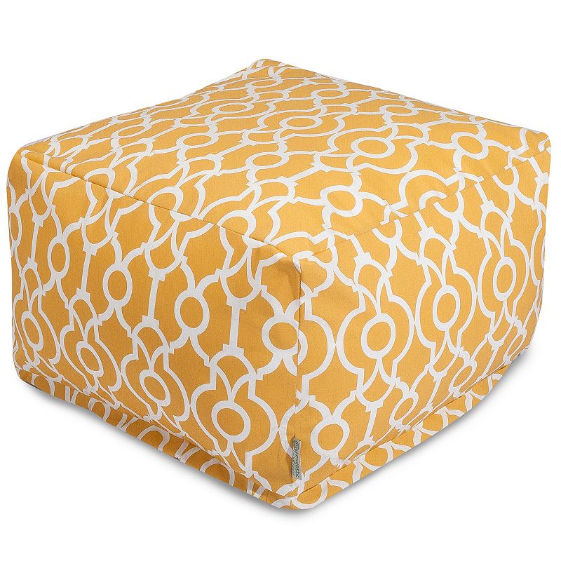 Majestic Home Goods Athens Indoor / Outdoor Pouf Ottoman, Yellow