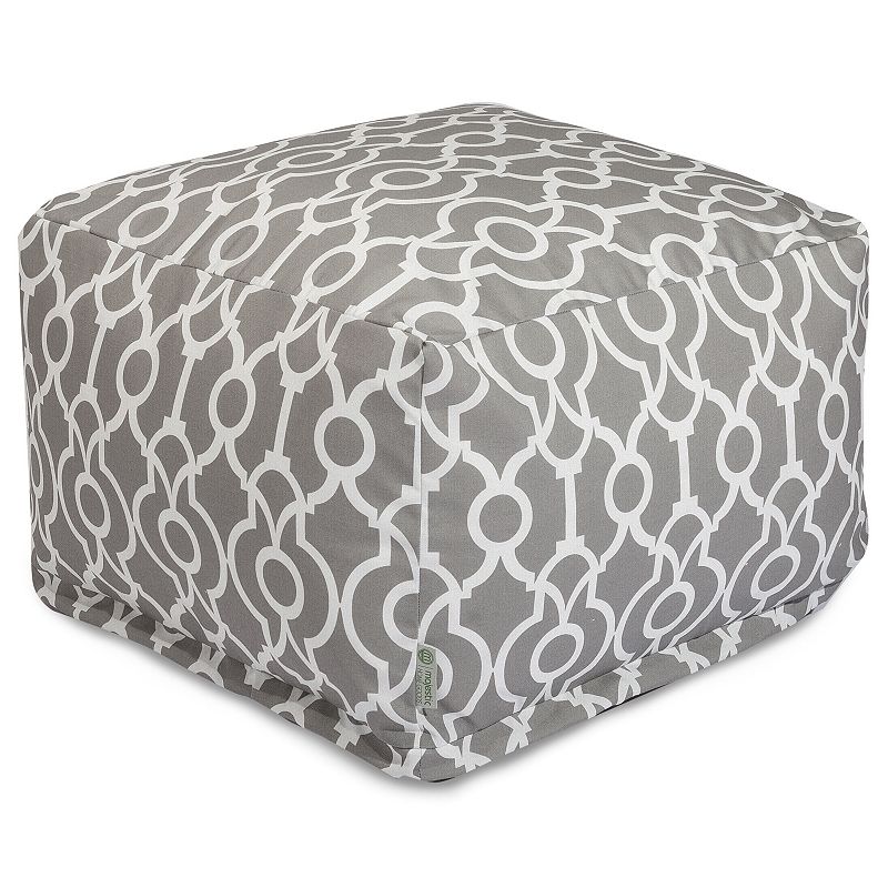 Majestic Home Goods Athens Indoor / Outdoor Pouf Ottoman, Grey