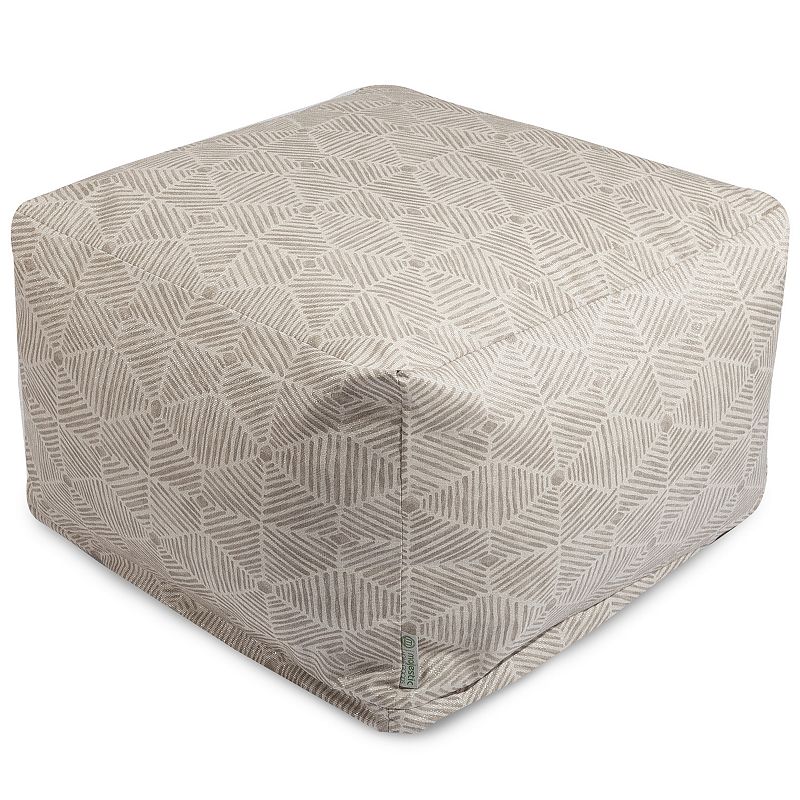 Majestic Home Goods Charlie Pouf Ottoman, Beig/Green