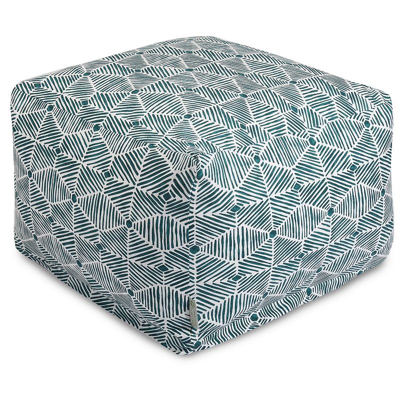 Majestic Home Goods Charlie Pouf Ottoman, Green