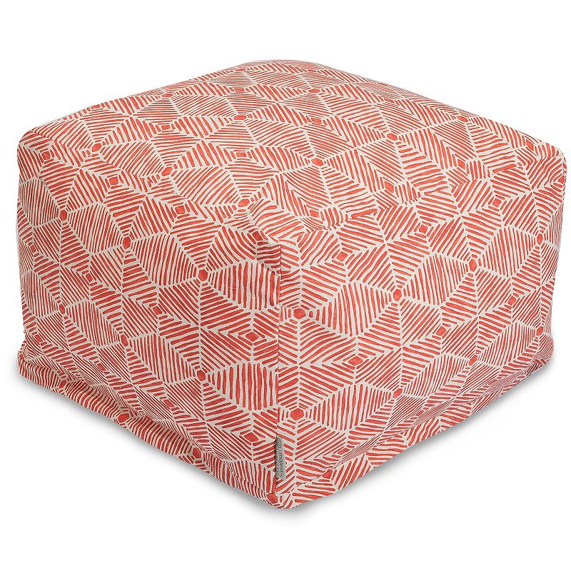 Majestic Home Goods Charlie Pouf Ottoman, Red