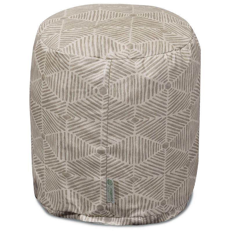 Majestic Home Goods Charlie Small Pouf Ottoman, Beig/Green
