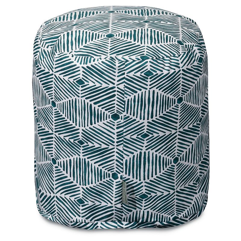 Majestic Home Goods Charlie Small Pouf Ottoman, Green