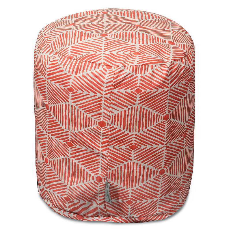 Majestic Home Goods Charlie Small Pouf Ottoman, Red