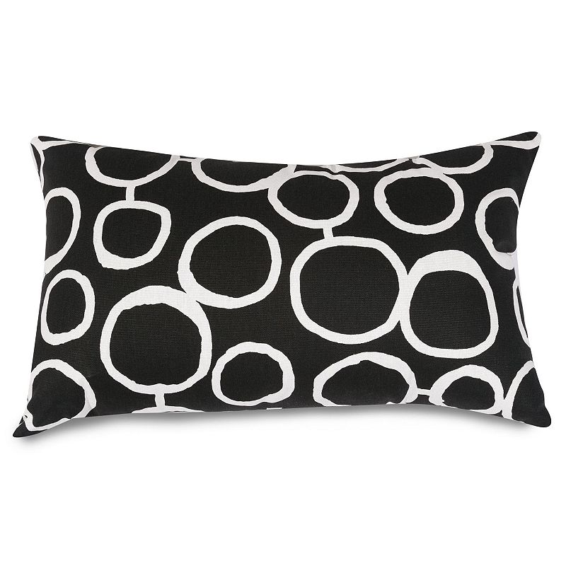 Majestic Home Goods Fusion Oblong Throw Pillow, Black, 12X20