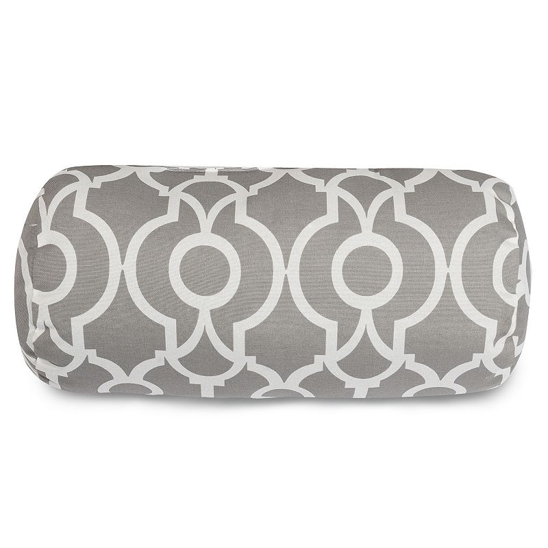 Majestic Home Goods Athens Indoor / Outdoor Round Bolster Pillow, Grey