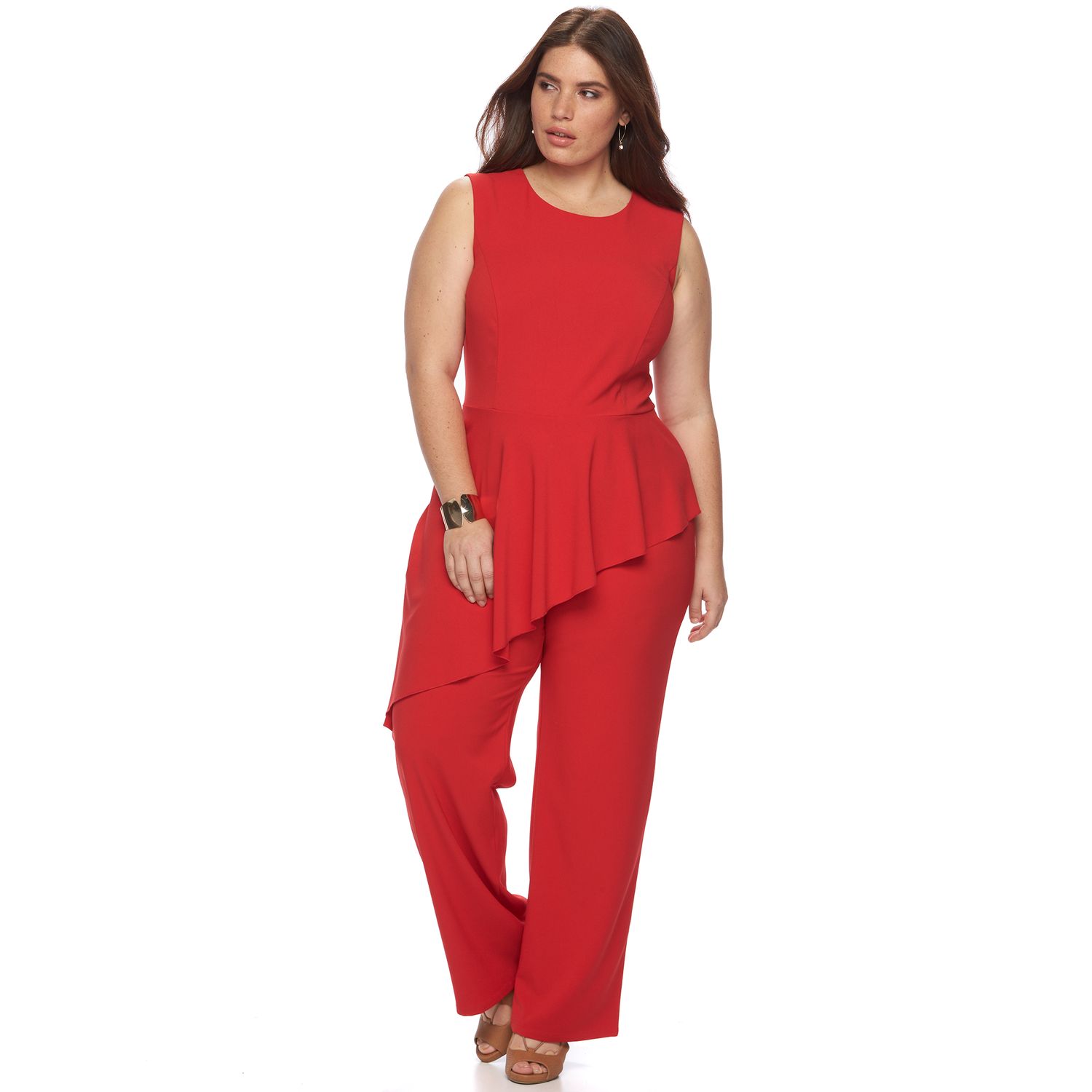 plus size peplum jumpsuit