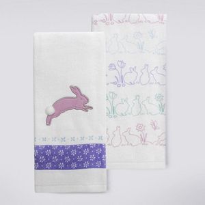 Celebrate Easter Together Jumping Bunny Kitchen Towel 2-pk.