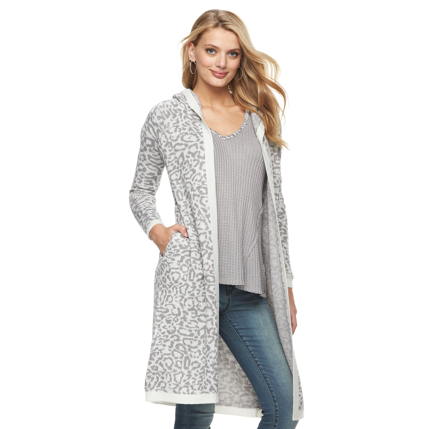 kohls womens long cardigans
