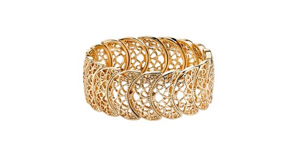 1928 Openwork Crescent Stretch Bracelet