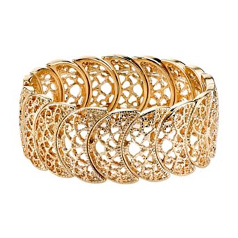 1928 Openwork Crescent Stretch Bracelet