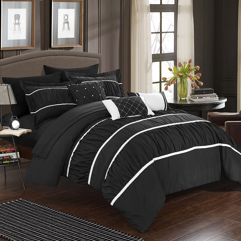 Chic Home Cheryl Comforter Set, Black, King