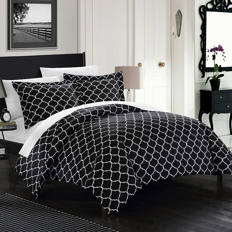 Brooklyn Duvet Cover Set, Black, Queen