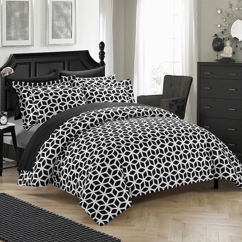 33661841 Elizabeth Duvet Cover Set, Black, King sku 33661841