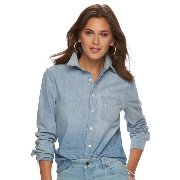 chaps womens button down shirts