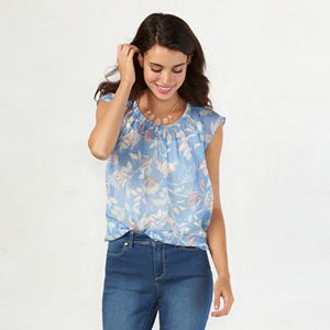 Women's LC Lauren Conrad Pleated Metallic Top