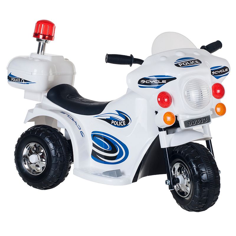 Lil Rider SuperSport Three-Wheeled Police Motorcycle Ride-On, White