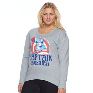 Juniors' Plus Size Marvel Captain America Graphic Fleece Sweatshirt