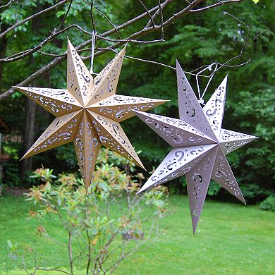 LumaBase 7-Point Star Paper Lantern 3-piece Set