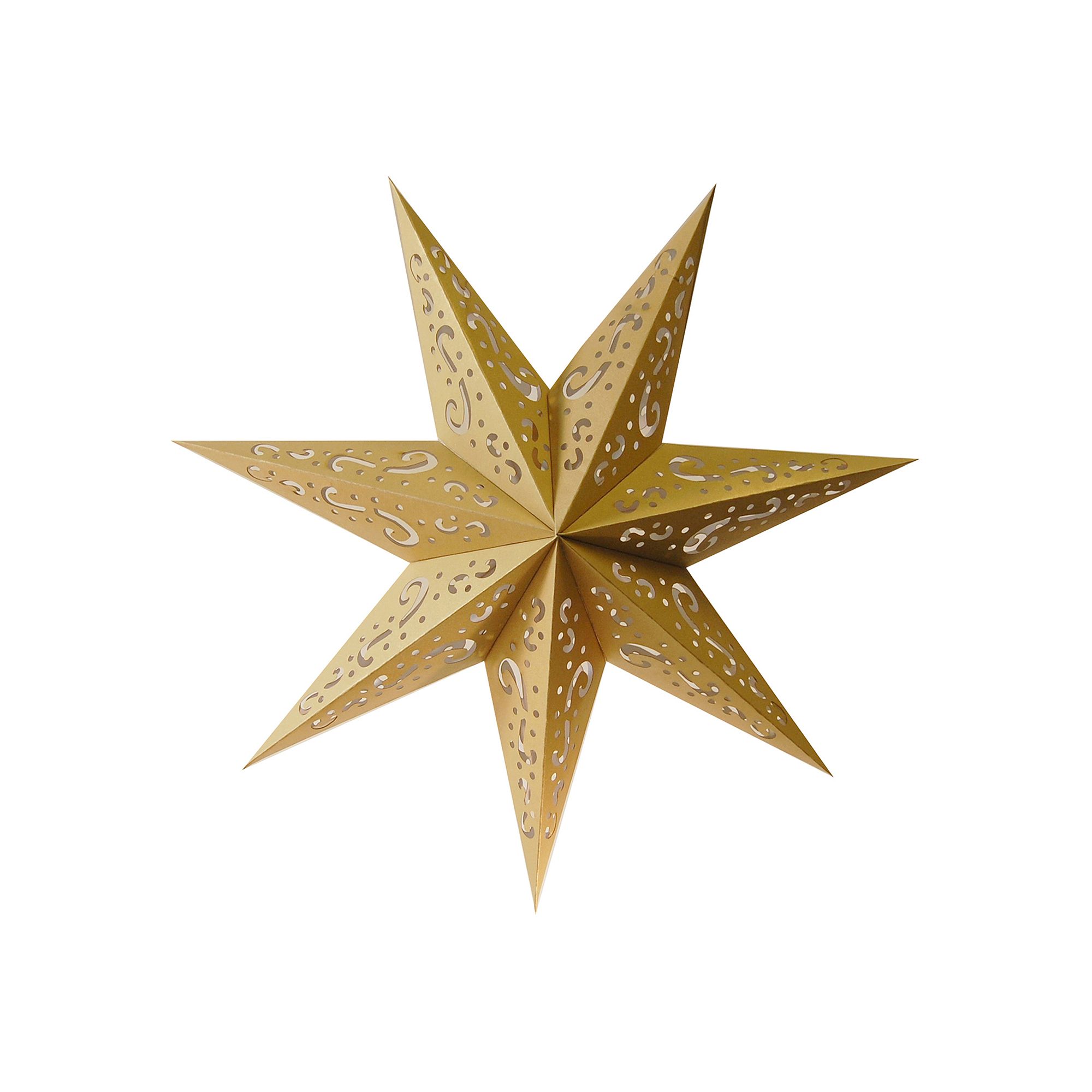 LumaBase 7-Point Star Paper Lantern 3-piece Set, Gold