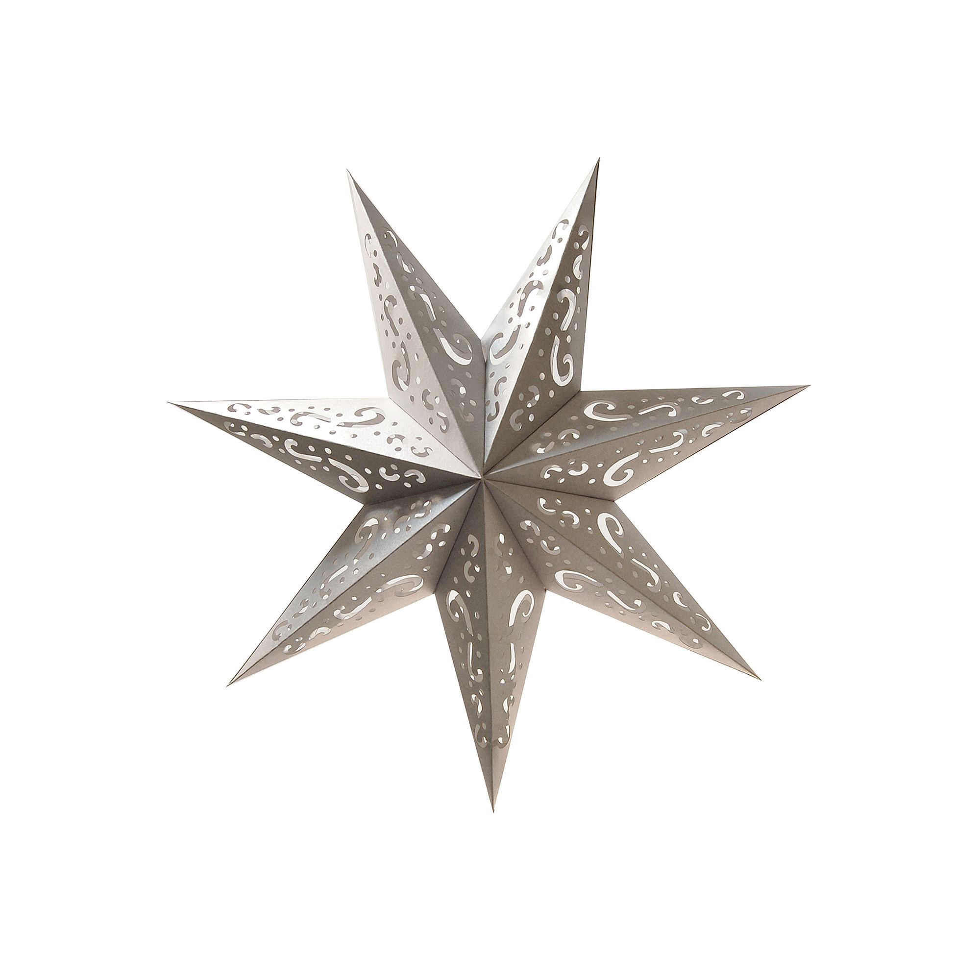 LumaBase 7-Point Star Paper Lantern 3-piece Set, Silver
