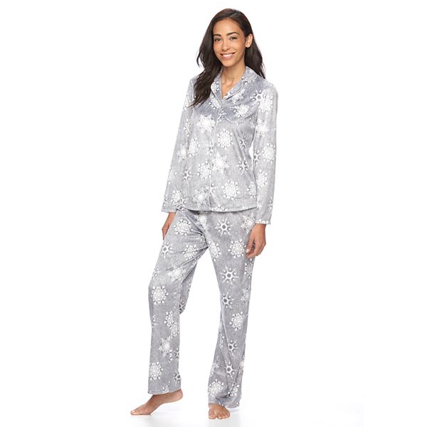 Women's Croft & Barrow Cozy Fleece Long Sleeve Pajama Top & Pajama Pants  Sleep Set, Size: Medium Long, Grey - Yahoo Shopping