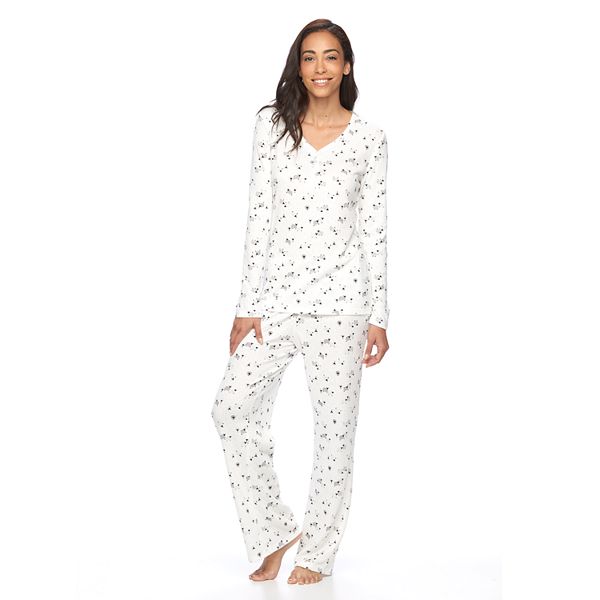 Womens Croft And Barrow® Pajamas Textured Knit Pj Set