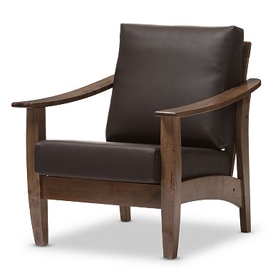 Baxton Studio Pierce Faux-Leather Lounge Chair